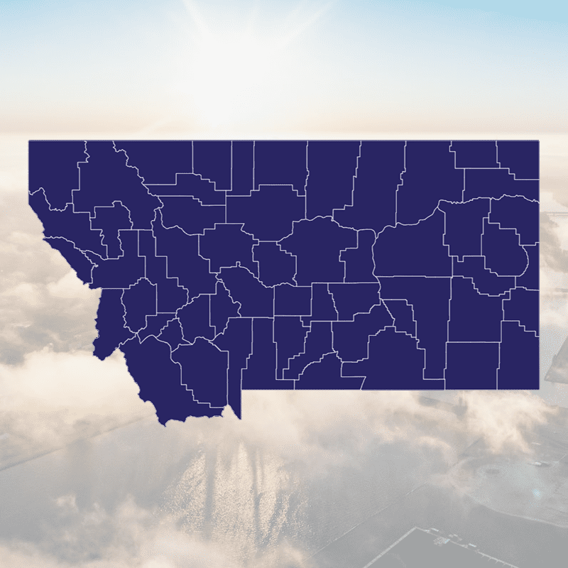 Montana County Outline States