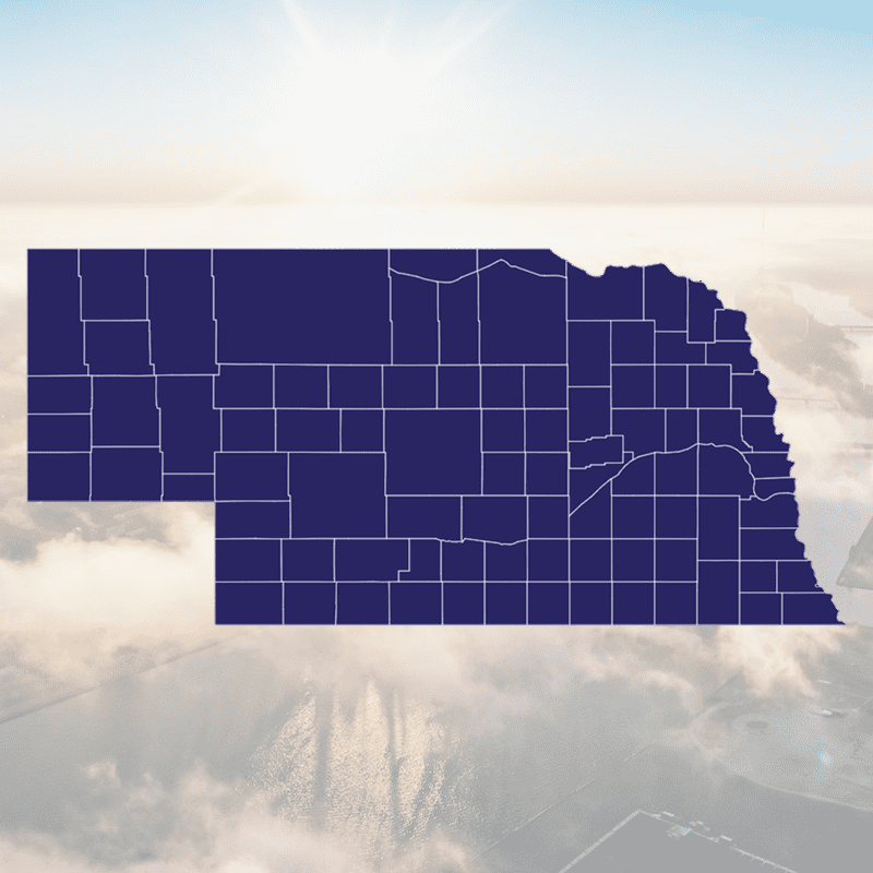 Nebraska County Outline States