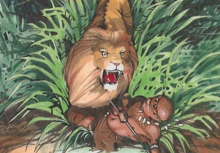 Jungle Doctor Meets a Lion #9 by Paul White
